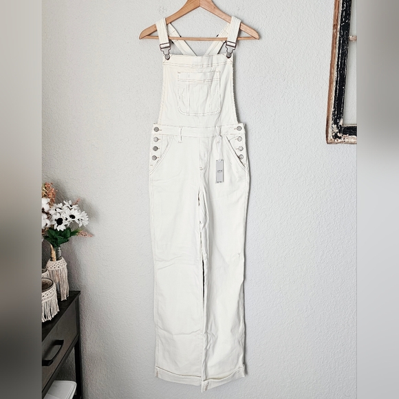 Judy Blue Garment Dyed Straight Leg Cuffed Hem Overalls Jumper Size Small New - Picture 3 of 14